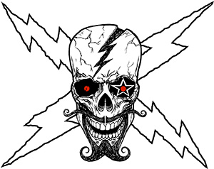 Pyrite's Flag Skull and Lightning Bolts